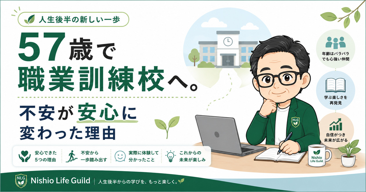 57歳で職業訓練校に通い、不安が安心に変わった理由を紹介するアイキャッチ画像