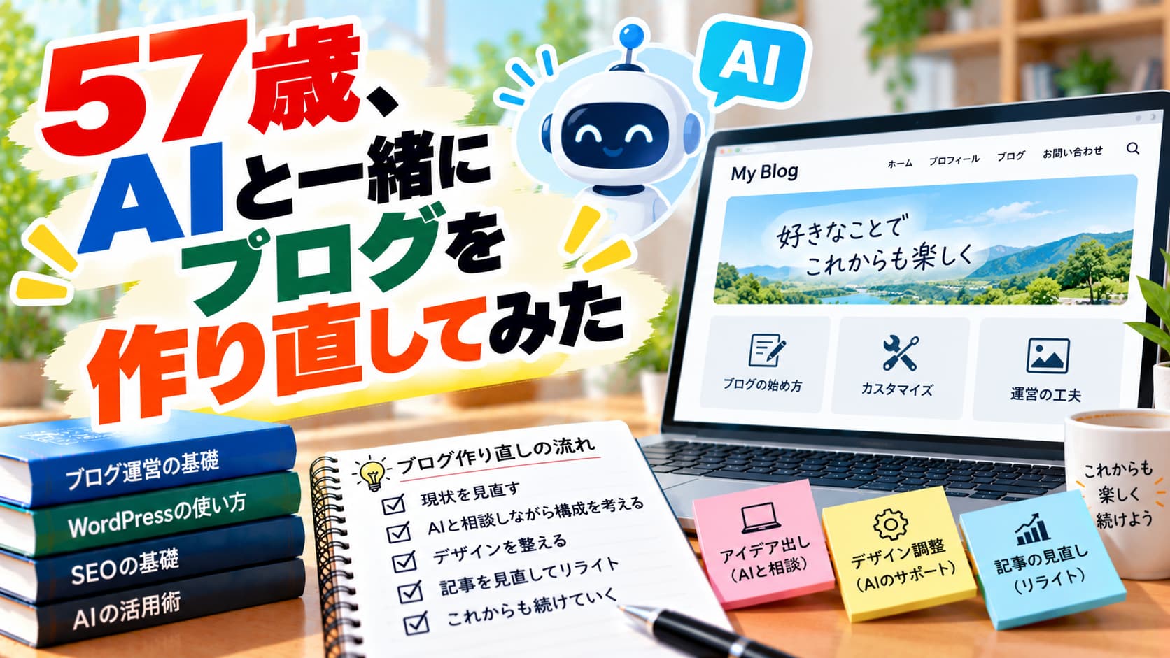 57歳、AIと一緒にブログを作り直してみたのアイキャッチ画像
