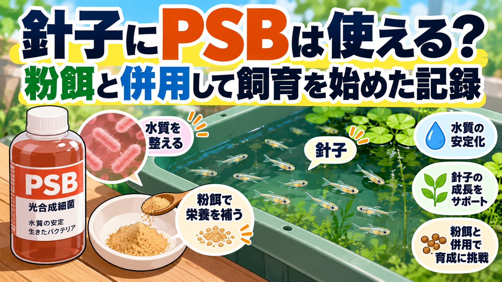 針子にPSBは使える？粉餌と併用して飼育を始めた記録のアイキャッチ画像