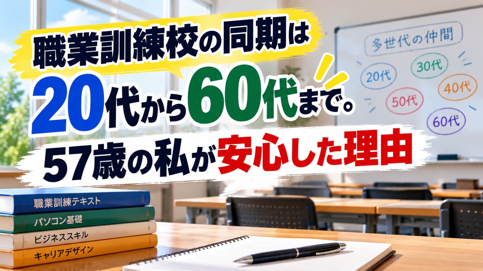 職業訓練校の同期は20代から60代まで。57歳の私が安心した理由のアイキャッチ画像