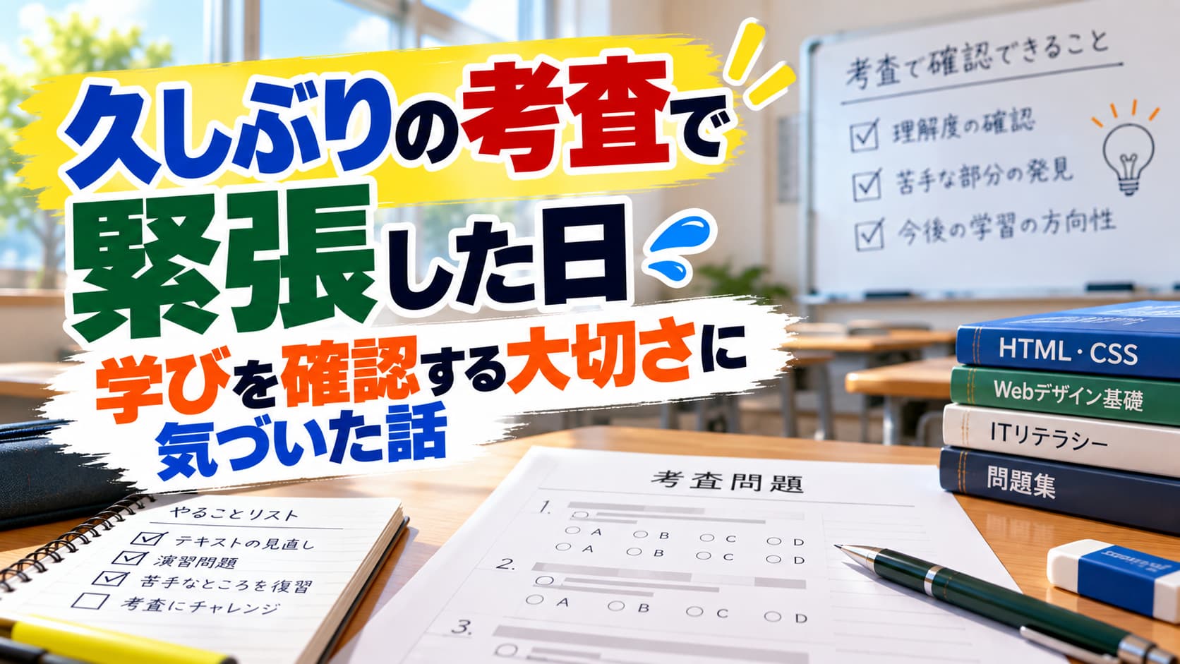 久しぶりの考査で緊張した日｜学びを確認する大切さに気づいた話のアイキャッチ画像