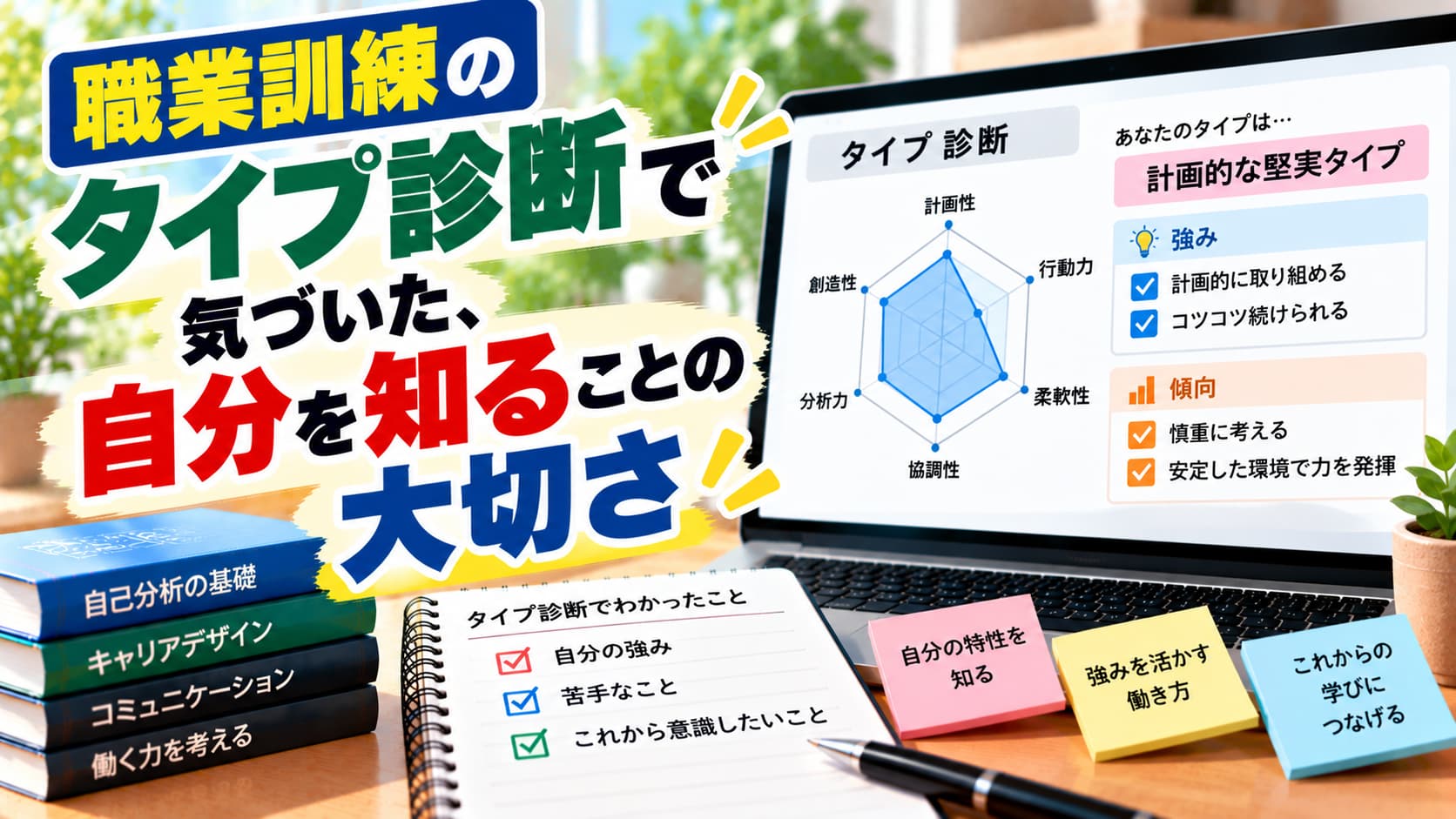 職業訓練のタイプ診断で気づいた、自分を知ることの大切さのアイキャッチ画像